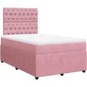 Syfax Boxspringbett mit Matratze Rosa 120x200 cm Samt