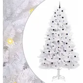 Syfax Künstlicher klappbarer Weihnachtsbaum Weiß 300 cm PVC und Stahl