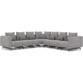 AEA Komplett Möbel Ecksofa L-Form Textil Einrichtung Wohnzimmer Holz Couchtisch