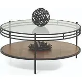 AEA Designer Couchtisch Luxus Glastisch Kaffee Rund Wohnzimmer Holz Tisch