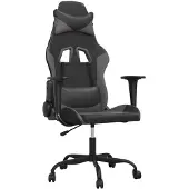 Syfax Gaming-Stuhl mit Massagefunktion Schwarz und Grau Kunstleder