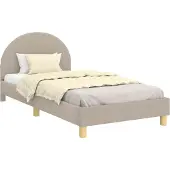 Syfax Kinderbettgestell mit Kopfteil Hellgrau 90 x 200 cm Schafstoff