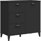 Syfax Sideboard VIKEN Schwarz 80x40x80 cm Holzwerkstoff
