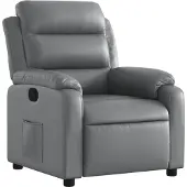 Syfax Relaxsessel Kunstleder Grau mit manueller Liegefunktion 75x100x92,5 cm