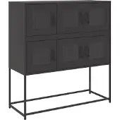 Syfax Sideboard Schwarz 100,5x39x107 cm Kaltgewalzter Stahl