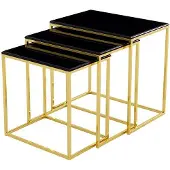 AEA Modern Schwarz Couchtisch 3x Couchtische Wohnzimmer Hochwertig Möbel Designer
