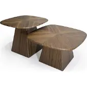 AEA Designer Couchtisch Set – 2-teilig, Holz stilvolle Möbel für modernes Wohnzimmer