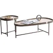 AEA Eleganter Couchtisch mit runder Form und stabilem Metallgestell.