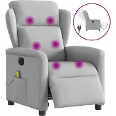 Syfax Massagesessel Elektrisch Wolkengrau Stoff