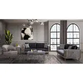 AEA Graue Wohnzimmer Garnitur Designer Sofas Luxus Couchtisch Beistelltisch