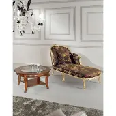 AEA Klassische Chaiselongue + Couchtisch Gold Blumen Liege Italienische Möbel Tisch