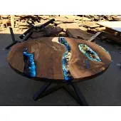 AEA Couchtisch Hochwertig Luxus Design Holz Braun Möbel Wohnzimmer Couchtische Rund