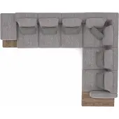 AEA Luxus Grau Polstersofa L-Form Holz Couchtisch mit Beistelltisch Wohnzimmer