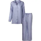 Seidensticker Pyjama , Damen, Gr. 46, blau (dunkelblau), 100% Modal, gestreift, Homewear-Sets Pyjama