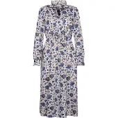 Seidensticker Blusenkleid , Damen, Gr. S (36), Normalgrößen, Langarm, bunt (weiß), 100% Baumwolle, bedruckt, regular fit, Kleider Blusenkleid, 1/1 Stehkragen Druck