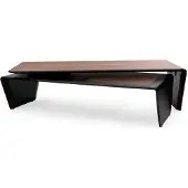 AEA Stilvoller Couchtisch mit Braunfarbener Holztischplatte Moderner Möbel
