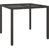 Syfax Gartentisch Braun 90 x 90 x 75 cm Poly-Rattan