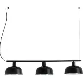 Faro Hängelampe Tatawin, schwarz, Glas, Länge 100 cm, 3-flg.