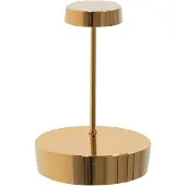 Zafferano Swap Mini Tischlampe - Aufladbare LED Außenlampe - 14,8 cm - Gold
