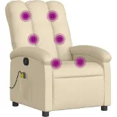Syfax Massage-Relaxsessel, cremefarbener Stoff