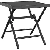 Syfax Gartentisch Klappbar Anthrazit 38x38x38 cm Stahlgitter