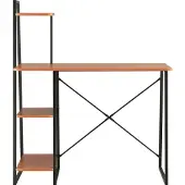 Syfax Schreibtisch mit Regaleinheit Schwarz und Eiche 102×50×117 cm