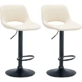 CLP 2er Set Barhocker Camden Kunstleder weiß - schwarz