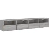 Syfax TV-Wandschränke 2 Stk. Grau Sonoma 80x30x30 cm Holzwerkstoff
