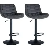 CLP 2er Set Barhocker Tover schwarz/Samt