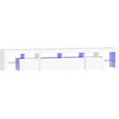 Syfax TV-Schrank mit LED-Leuchten Weiß 230x36,5x40 cm