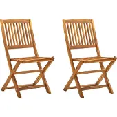Syfax Klappbare Gartenstühle 2 Stk. Massivholz Akazie