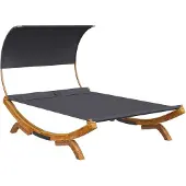 Syfax Sonnenliege mit Dach 165x203x126 cm Bugholz Massiv Anthrazit