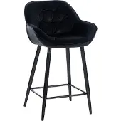 CLP Barhocker Gibson Samt I Gepolsterter Tresenstuhl Mit Fußstütze I Sitzhöhe 76 cm, Farbe: cremeweiß
