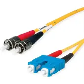 Telegärtner Duplex-Adapterkabel 9/125 OS2, 2x ST Stecker, 1x SC Duplex Stecker, gelb, 10 m