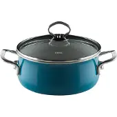 Riess Kasserolle mit Glasdeckel Ø16cm 1 Liter Nouvelle Aquamarin extra stark