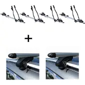 VDP 4x Fahrradträger SAGITTAR + Relingträger L120 kompatibel mit für Mazda 5 05-10