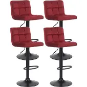 CLP 4er Set Barhocker Feni Samt, Farbe:gelb