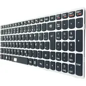 T-ProTek DE Tastatur Keyboard mit Beleuchtung Silber Rahmen Lenovo IdeaPad 300-15ISK