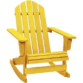 The Living Store Adirondack-Schaukelstuhl Massivholz Tanne Gelb