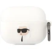 Karl Lagerfeld 3D-Logo NFT Karl Head Silikonhülle für AirPods Pro Weiß