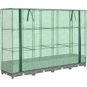 Syfax Hochbeet mit Gewächshaus-Aufsatz Rattan-Optik 160x40x123 cm