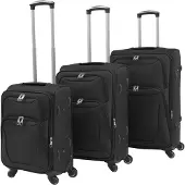Syfax 3-tlg. Weichgepäck Trolley-Set Schwarz
