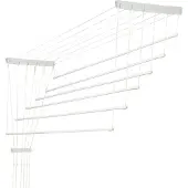 Kadax Deckenwäschetrockner "Torp", Deckentrockner Traglast 12kg, 6 Stäbe, 180 cm, weiß
