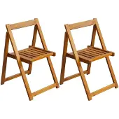 Syfax Klappbare Gartenstühle 2 Stk. Massivholz Akazie