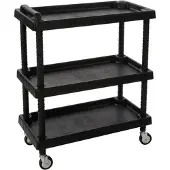 Velleman Art Plast D+75373, Multimedia-Trolley, Schwarz, Kunststoff, 3 Regale, 4 Rad/Räder, 920 mm