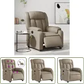 The Living Store Massagesessel Elektrisch Cappuccino-Braun Kunstleder