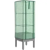 Syfax Hochbeet mit Gewächshaus-Aufsatz Rattan-Optik 40x40x140 cm