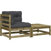 Syfax Garten-Ecksofa mit Kissen und Hocker