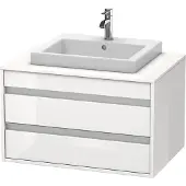 Duravit Ketho Konsolenwaschtischunterbau wandhängend, 800x496x550 mm, 2 Schubkästen, für Einbauwaschtisch mittig, KT675409191, Farbe: Taupe Matt Dekor