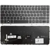 T-ProTek DEUTSCHE-Tastatur Silber Rahmen,Beleuchtung,Trackpoint für HP EliteBook 840 G1 68630